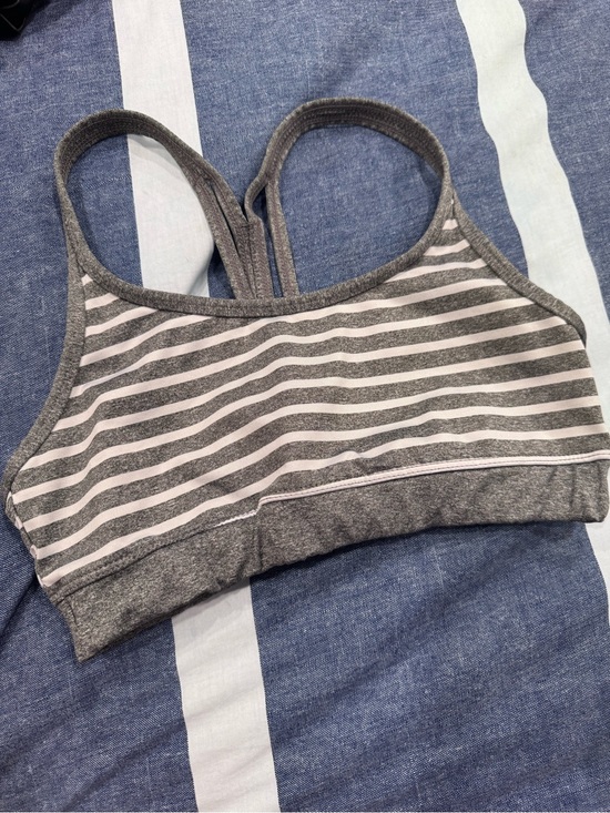 Jockey Other - Jockey Gray & Light Pink Striped Racerback Sports Bralette